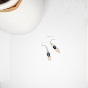 Handmade Baroque Freshwater Pearl Earrings Teardrop Sterling Silver